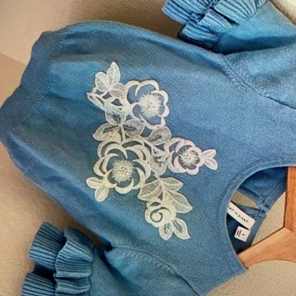 Good condition ruffle sleeve sweater blouse